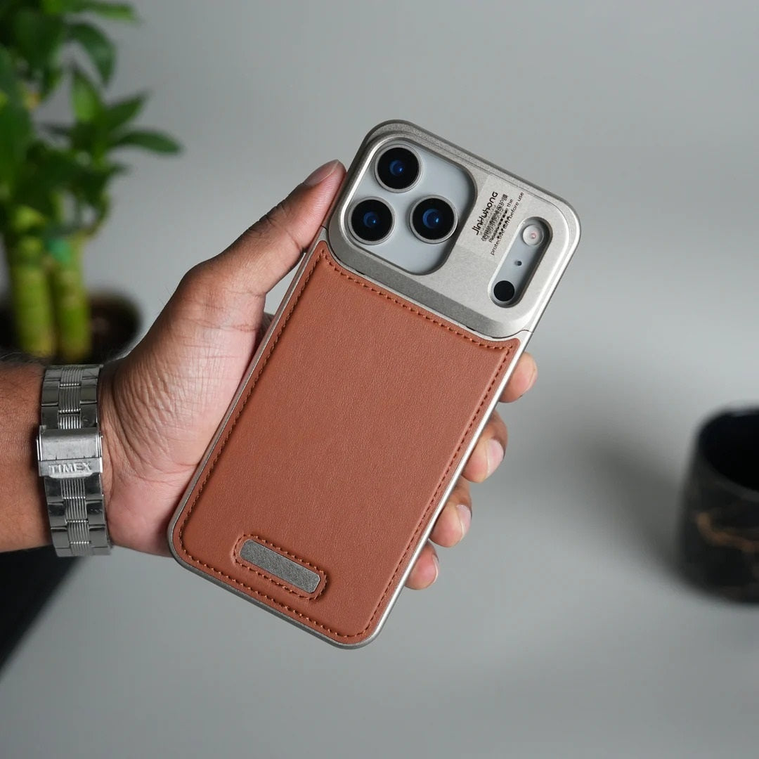 iPhone 17 Pro Aero Flex Metallic Leather MagSafe Case with Aroma - Brown