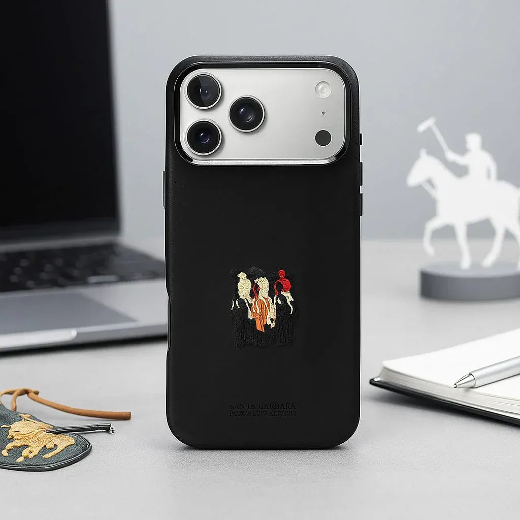 iPhone 17 Pro Max Santa Barbara Justin Series Leather Case with Magsafe - Black