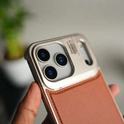 iPhone 17 Pro Aero Flex Metallic Leather MagSafe Case with Aroma - Brown