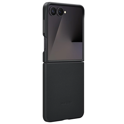 Samsung Galaxy Z Flip7 Leather Protective Shell Cover Back Cover - Black