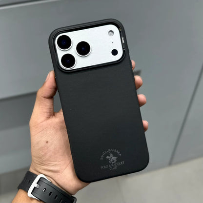 iPhone 17 Pro Max Santa Barbara Simon Series Leather Case with Magsafe - Black