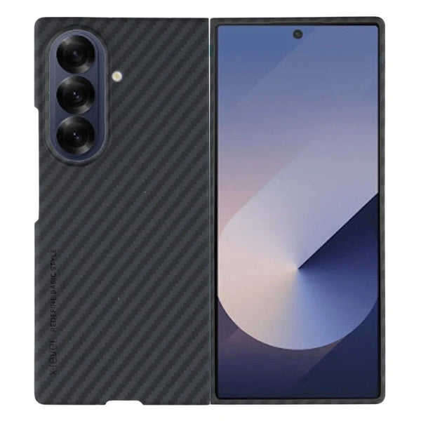 Samsung Z Fold8 Ultra Carbon Fiber Case, X-level 0.6mm Thin Carbon Fiber Back Cover - Black