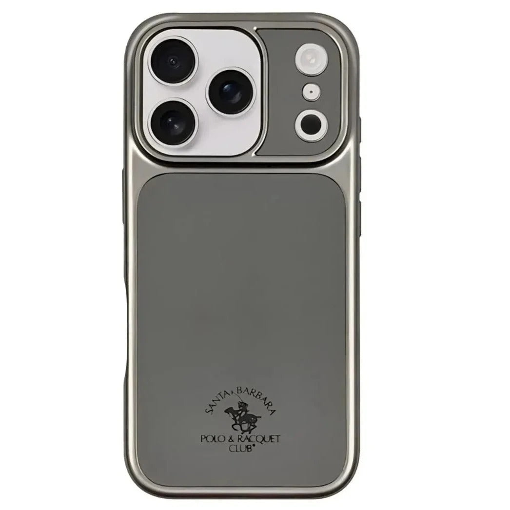 iPhone 18 Pro Max Leather Case, Original Santa Barbara Lucas Series Leather Back Cover - Gray
