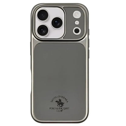 iPhone 18 Pro Max Leather Case, Original Santa Barbara Lucas Series Leather Back Cover - Gray
