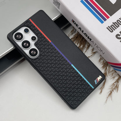 Samsung Galaxy S25 Ultra BMW M Perfomance Logo Leather Case - Black