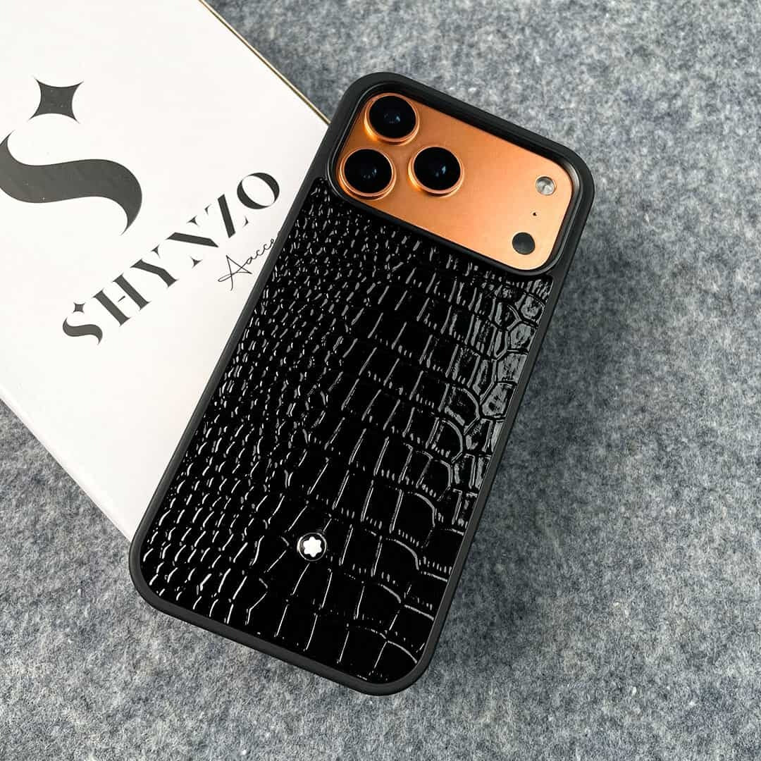 iPhone 17 Pro Max Leather Cover Premium Look Leather Case - Black