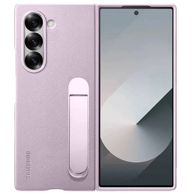 Samsung Galaxy Z Fold 6 Leather Protective Shell Case with Kickstand