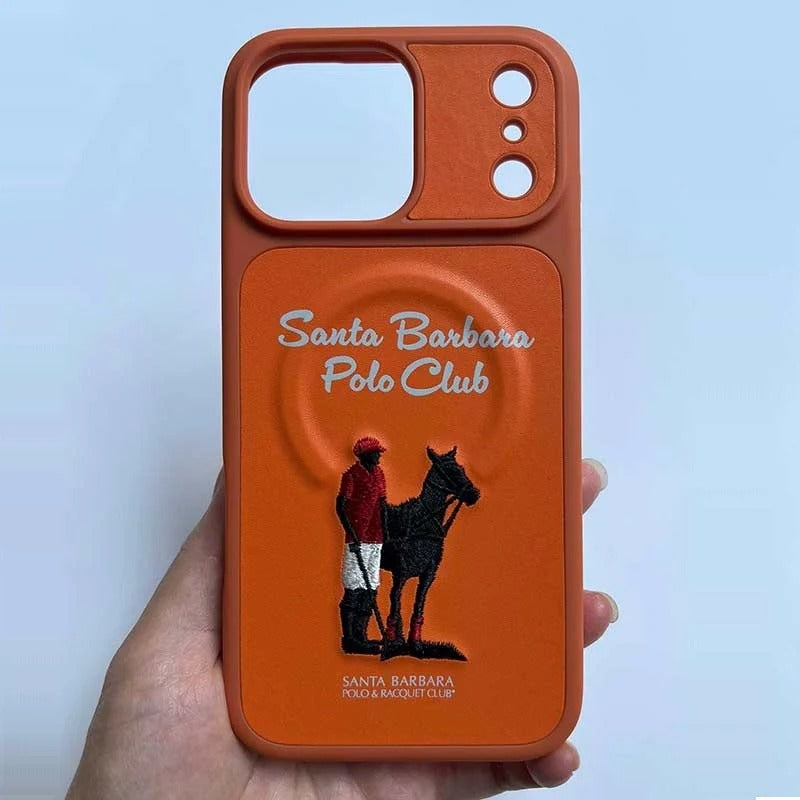 iPhone 17 Pro Leather Case, Original Santa Barbara Questa Series Leather Back Cover - Orange