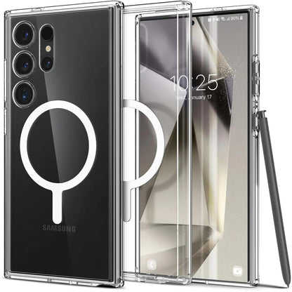 Samsung Galaxy S24 Ultra One Tap Metal Ring MagFit Hard Shell Back Cover Case