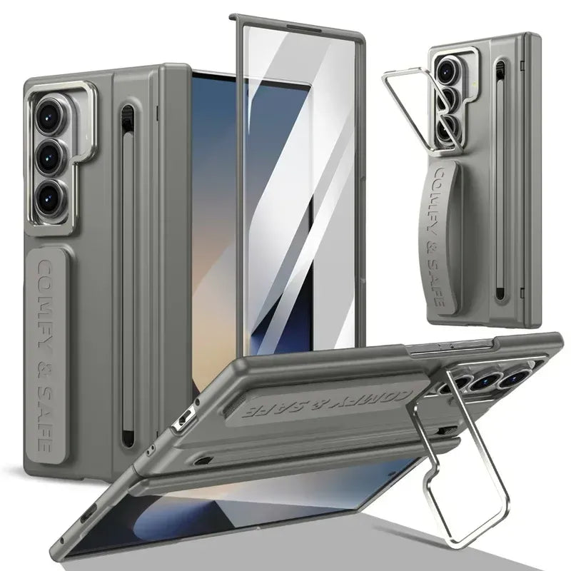 Samsung Z Fold8 Ultra Skin Feel S-Pen Case with Metal Camera Kickstand with Hinge Protection