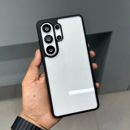 Samsung Galaxy S26 Ultra Anti Fallan Shockproof Case with Clear Back & Side Black - Transparent