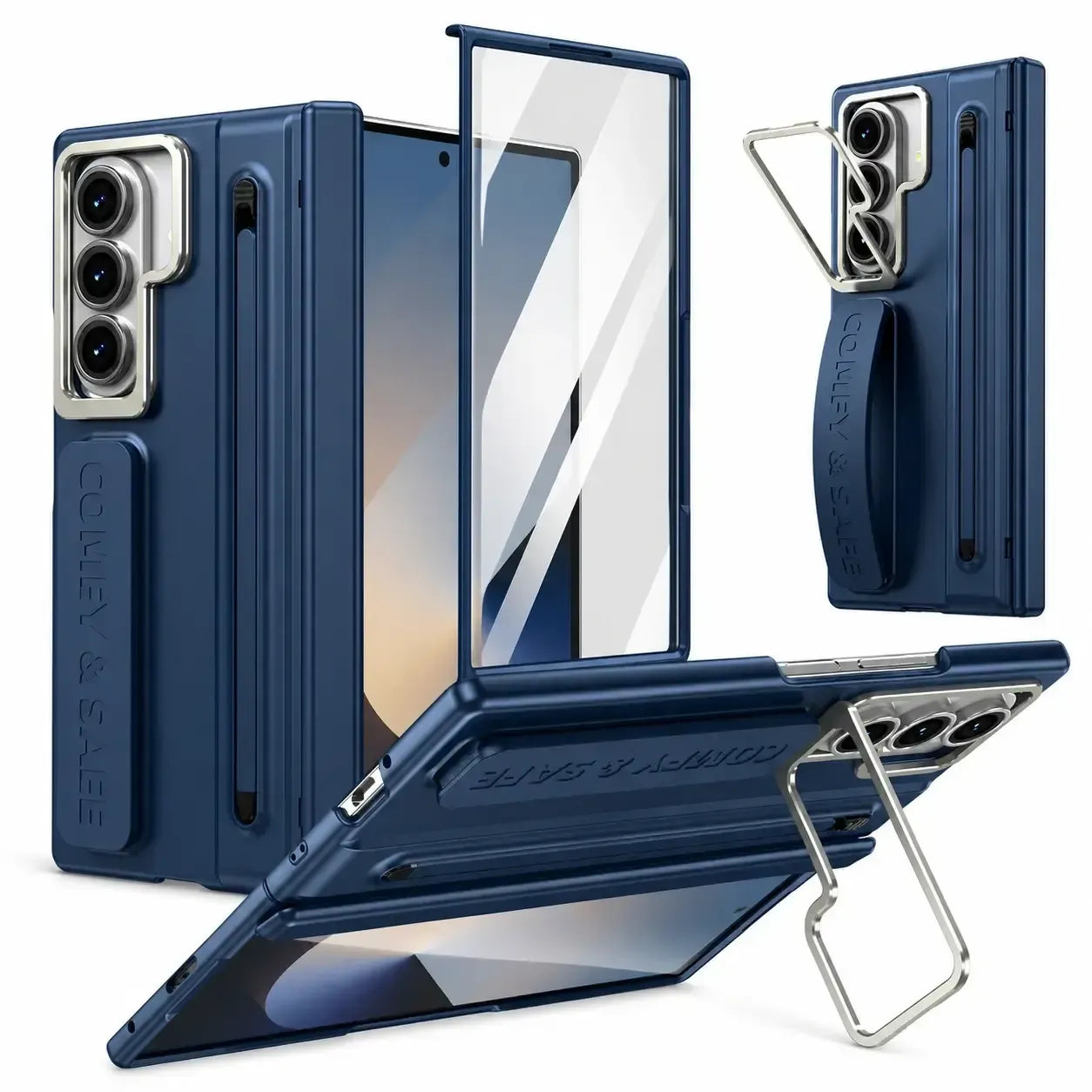 Samsung Z Fold8 Ultra Skin Feel S-Pen Case with Metal Camera Kickstand with Hinge Protection