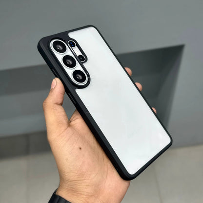 Samsung Galaxy S26 Ultra Anti Fallan Shockproof Case with Clear Back & Side Black - Transparent