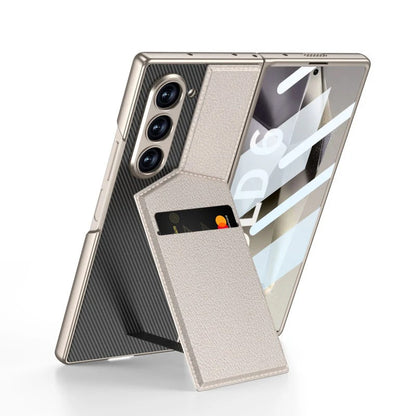 Samsung Z Fold 6 GKK Luxury Wallet Card Holder Stand Leather Case WIth Glass Protector