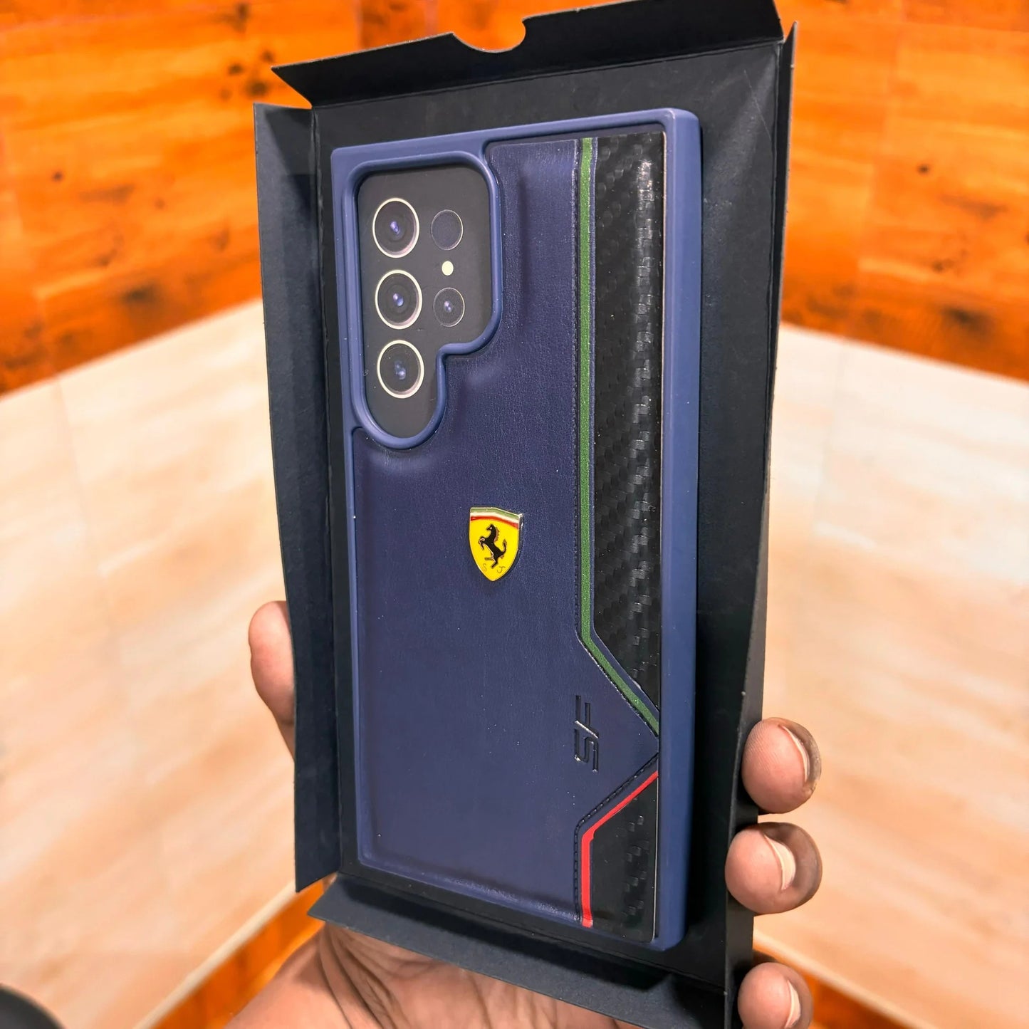 Samsung Galaxy S24 Ultra SF Ferrari Logo PU Leather Case