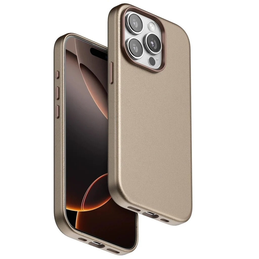 iPhone 15 Pro Business Series Genuine Leather Case with Magsafe - Desert