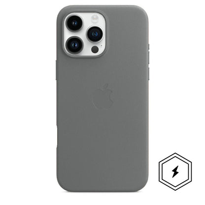 iPhone 16 Pro Max Leather Back Cover Case with MagSafe - Gray