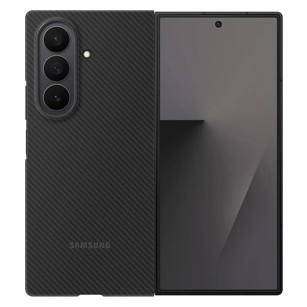Samsung Z Fold8 Ultra 0.8mm Aramid Carbon Fiber Back Cover with Logo (Only Back) - Black