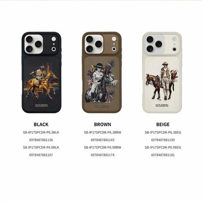 iPhone 17 Pro Max Leather Case, Original Santa Barbara Cedric Series Leather Back Cover - Brown