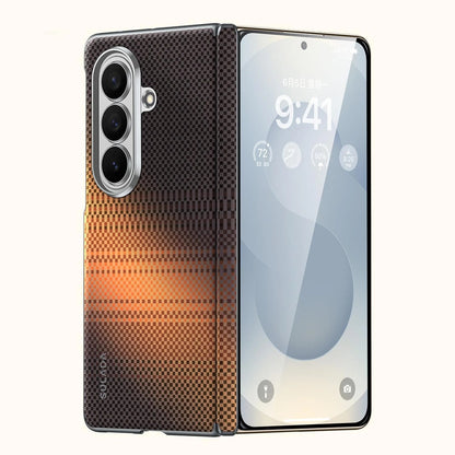 Samsung Z Fold8 Ultra SULADA Carbon Case, Kevlar Woven Carbon Texture Magnetic Cover with Hinge Protection Magsafe (No Front)