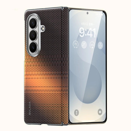 Samsung Z Fold8 Ultra SULADA Carbon Case, Kevlar Woven Carbon Texture Magnetic Cover with Hinge Protection Magsafe (No Front)