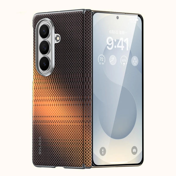 Samsung Z Fold8 Ultra SULADA Carbon Case, Kevlar Woven Carbon Texture Magnetic Cover with Hinge Protection Magsafe (No Front)