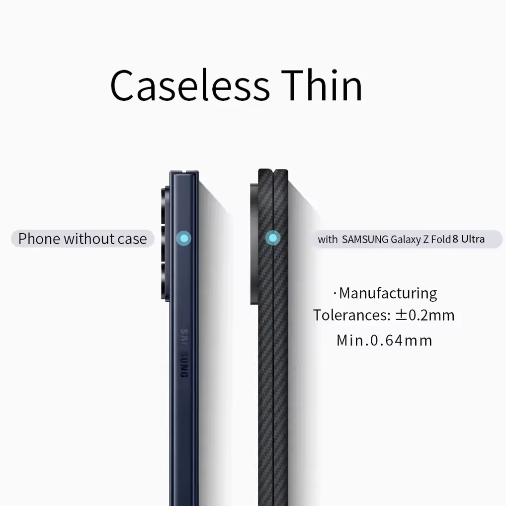 Samsung Z Fold8 Ultra Carbon Case, 0.6mm Thin Carbon Fiber Case with Magsafe, Hinge Protection & Front Glass