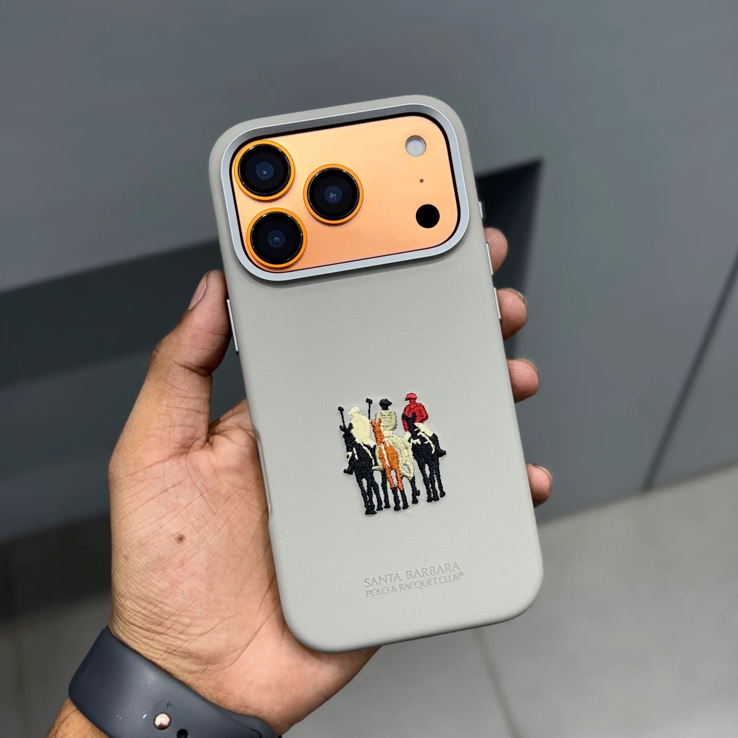 iPhone 17 Pro Max Santa Barbara Justin Series Leather Case with Magsafe - Gray