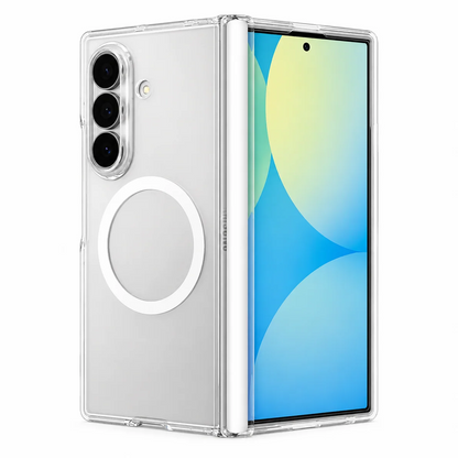 Samsung Z Fold8 Ultra Transparent Case, Cristal Clear Anti-Yellowing Magnetic Magsafe Case with Hinge Protection