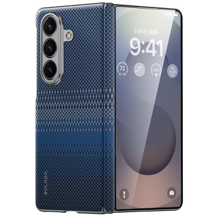 Samsung Z Fold8 Ultra SULADA Carbon Case, Kevlar Woven Carbon Texture Magnetic Cover with Hinge Protection Magsafe (No Front)