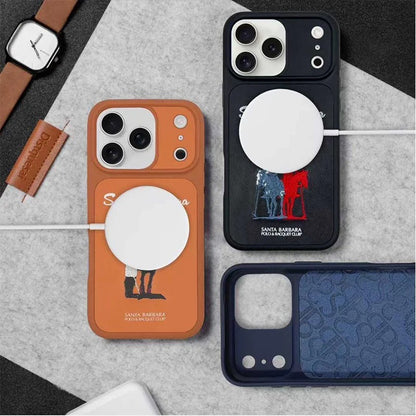 iPhone 17 Pro Leather Case, Original Santa Barbara Questa Series Leather Back Cover - Orange