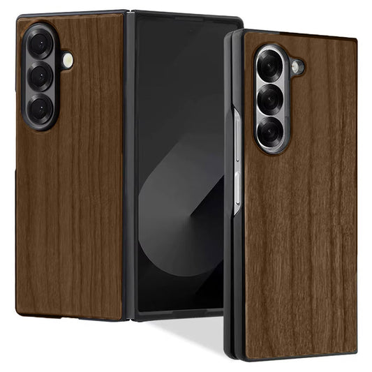 Samsung Galaxy Fold 7 Wooden Grain Pattern Case with Magsafe & Ring - Wooden