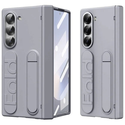 Samsung Galaxy Z Fold 6 Skin Feel Case with Silicon Band, Stand & HInge Protection