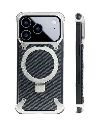 iPhone 17 Pro Metal Carbon Case with Stand and Magsafe