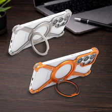 Samsung Galaxy S26 Ultra Frameless Metal Bumper Case with Magsafe & 360° Rotatable Ring & Kickstand - Desert