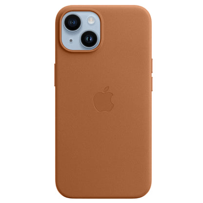 iPhone 14 Leather Back Cover Case with MagSafe – Saddle