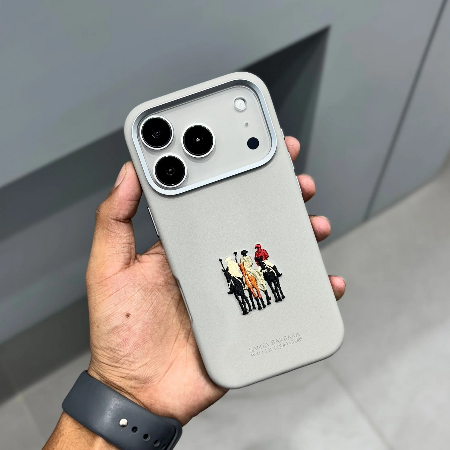 iPhone 17 Pro Max Santa Barbara Justin Series Leather Case with Magsafe - Gray