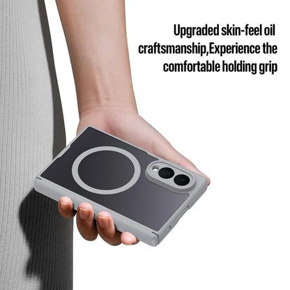 Samsung Z Fold8 Skin Feel Smoke, Dual Central Axis Magsafe Case with Hinge Protection
