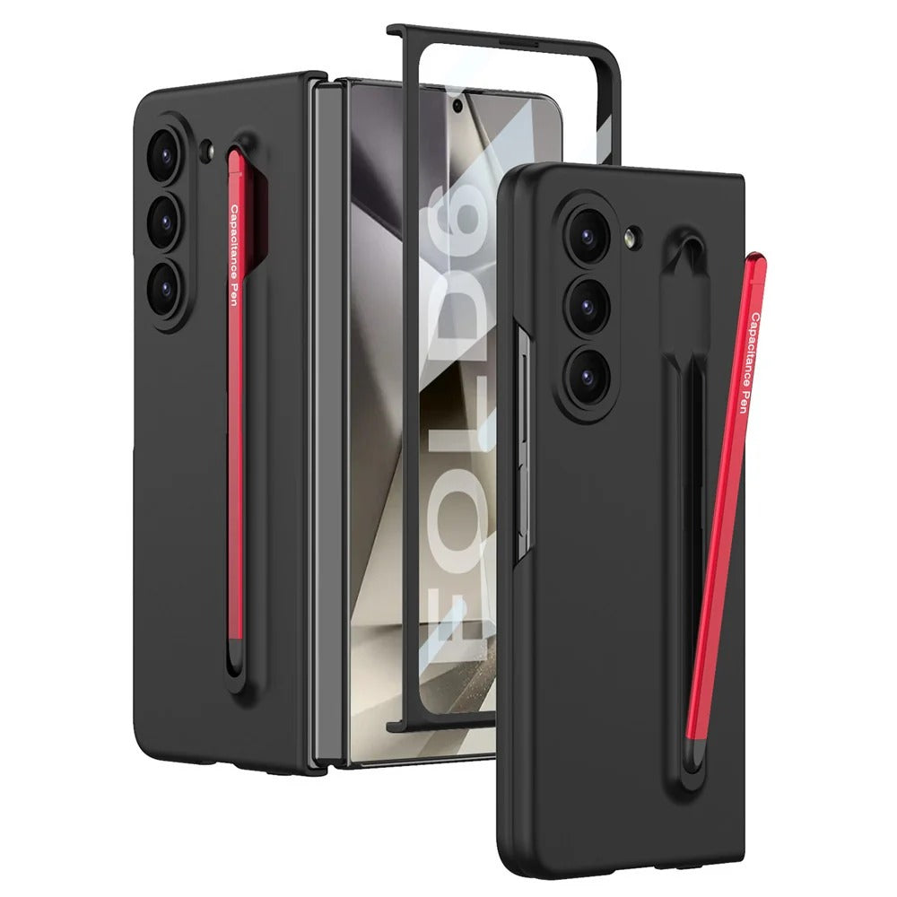 Samsung Galaxy Z Fold 6 Stylish Matte PC Back Cover Case with Front Glass & Stylus Included