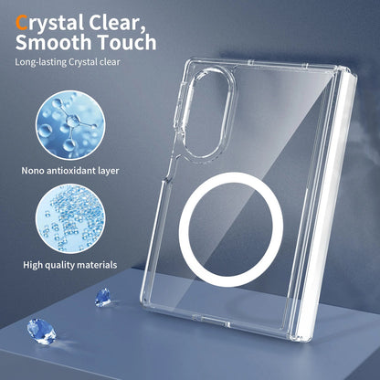 Samsung Z Fold8 Transparent Case, Cristal Clear Anti-Yellowing Magnetic Magsafe Case with Hinge Protection