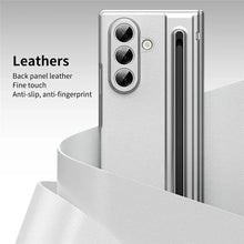 Samsung Z Fold8 Ultra Leather Case, Electroplating S Pen Case with Hinge Protection