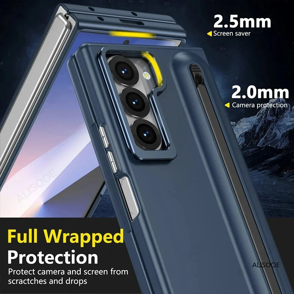 Samsung Z Fold8 Ultra Skin Feel S-Pen Case with Metal Camera Kickstand with Hinge Protection