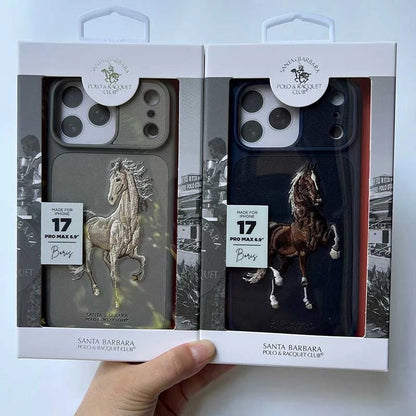 iPhone 17 Pro Santa Barbara Boris Series Leather Back Cover - Gray