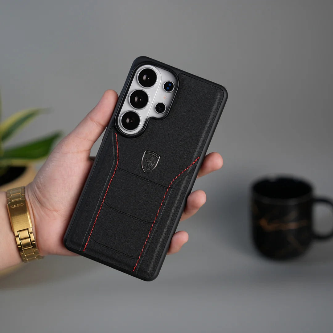 Samsung Galaxy S26 Ultra Luxury Design Leather Case - Black