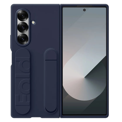 Samsung Z Fold8 Ultra Skin Feel Silicon Case with Kickstand & Band in Built Front Glass
