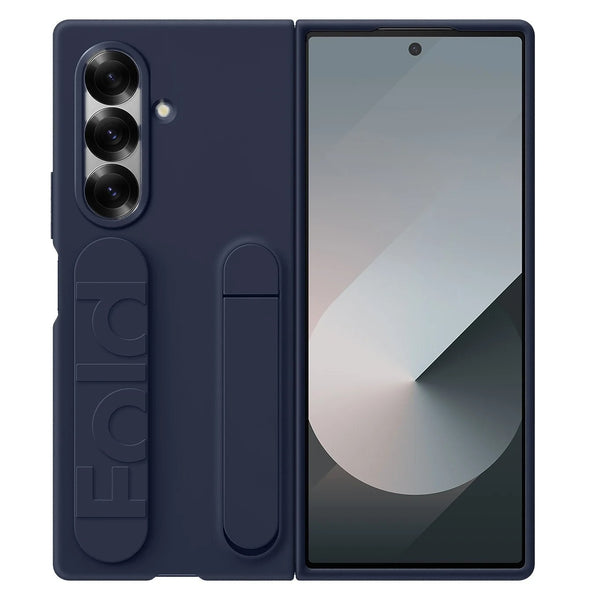 Samsung Z Fold8 Ultra Skin Feel Silicon Case with Kickstand & Band in Built Front Glass