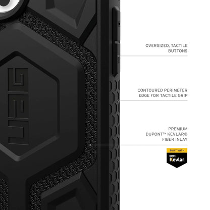 Apple iPhone 16 Pro Back Cover Monarch Pro Kevlar Ruged Armor with MagSafe - Black