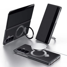 Samsung Z Fold8 Ultra SULADA Leather Case, S-View Window Magnetic Ring Holder Kickstand Cover with Magsafe