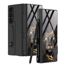 Samsung Galaxy Z Fold 6 Deer Pattern Gkk Original Glass Flip Case with S-Pen & Front Glass Protection