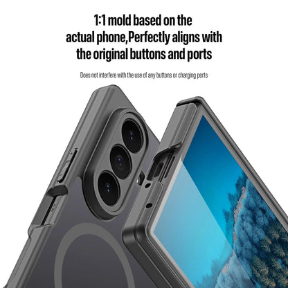 Samsung Z Fold8 Ultra Skin Feel Smoke, Dual Central Axis Magsafe Case with Hinge Protection